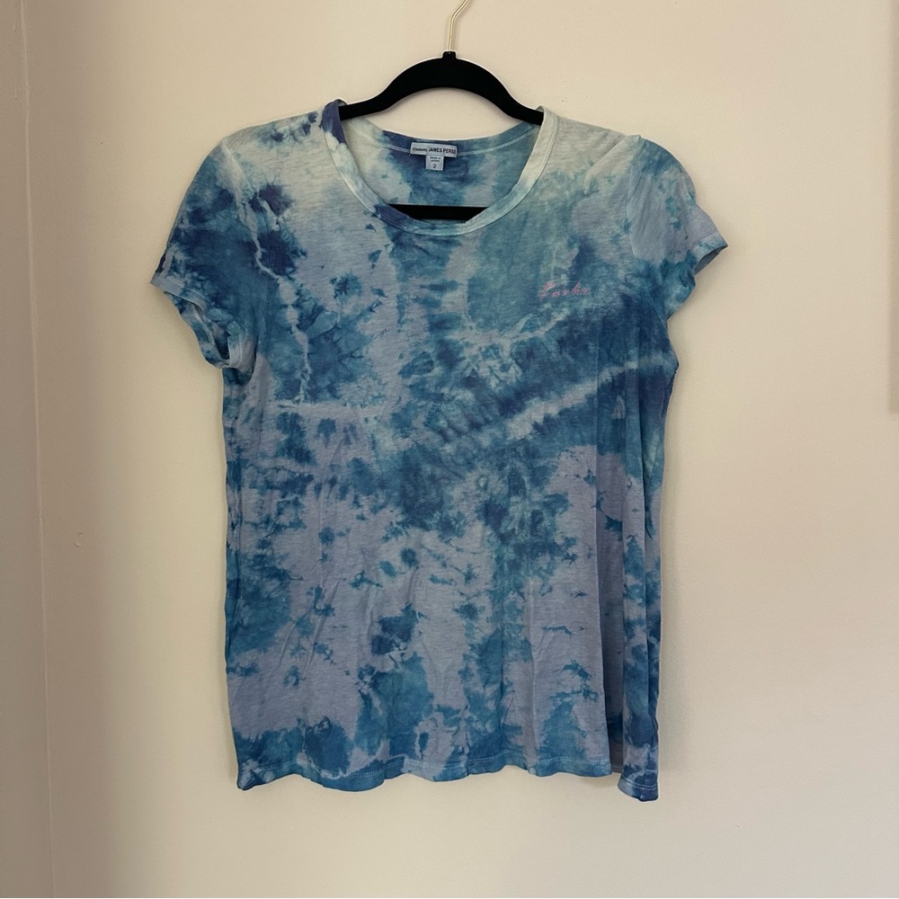 James Perse Blue Tie-Dye Short Sleeve Tee